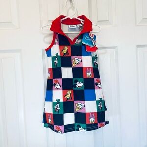 Disney Dress, Mickey, Minnie, Donald, Daisy Duck, Goofy, Pluto Checker Print